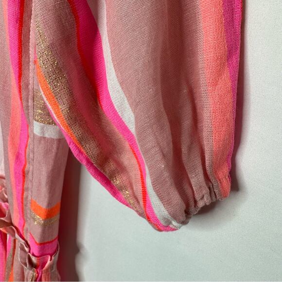 LEMLEM Multicolor Shimmer V-Neck Dress NEW in XS - Picture 3 of 7